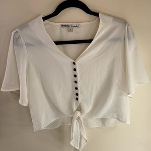 White cropped blouse